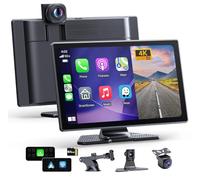 Écran CarPlay Voiture 9" Compatible avec sans Fil Apple CarPlay & Android Auto, SuperLink & AirPlay Double Miroir, Dashcam 4K + Caméra Recul 1080P, Enregistrement en Boucle 64 Go Inclus, Bluetooth