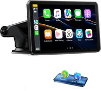 Ecran Carplay Voiture avec Carplay sans Fil Android Auto,7 Pouces Ecran Tactile,Lien Miroir,Navigation,Siri,G00gle Assistant Vocal,Bluetooth 5.0,Aux,FM