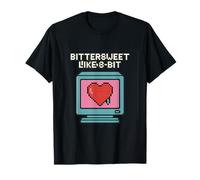 Écran cathodique en Forme de cœur 8 Bits, comme Une Douce-amère T-Shirt