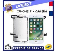 Ecran Complet Iphone 7 Blanc Vitre Tactile + Camera Lcd Sur Chassis