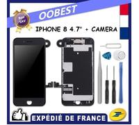 ECRAN COMPLET IPHONE 8 NOIR VITRE TACTILE + LCD SUR CHASSIS + OUTILS