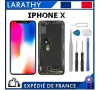 Écran complet - Larathy - iPhone X - Noir - Vitre tactile - LCD sur châssis