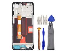 Ecran complet LCD Digitizer Tactile Assemblée Remplacement pour OnePlus Nord N200 5G DE2118 DE2117 avec Kit d'outils et cadre d'écran installé Noir 16,5 cm