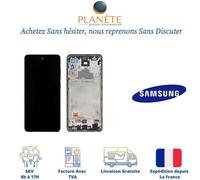 Original Ecran LCD et Vitre Tactile Awesome Blue avec Châssis pour Galaxy A72 4G A725 GH82-25460B GH82-25463B GH82-25624B GH82-25849B