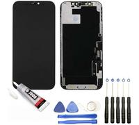 Ecran complet: Vitre tactile + ecran LCD compatible avec Iphone 12 taille 6.1"" vert + Kit outils + Colle B7000 Offerte