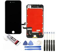 Ecran Complet: Vitre tactile + Ecran LCD sur châssis compatible avec iPhone SE version 2020 Noir + Kit outils + Colle B7000 Offerte