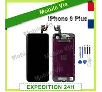 Ecran Complet Vitre Tactile + Lcd Retina Original Tout Assemblé Pour Iphone 6 Plus Noir + Outils + Film + Expédition Sous 24h