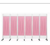 Écran D’intimité Séparateur De Pièce à 5 Panneaux, Cloison Rétractable Extérieure pour L’intimité du Patio, écran Médical Portable sur Roues, Séparateur Mobile, Pink