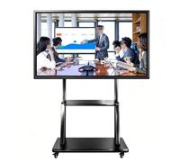 Écran d'affichage interactif intelligent mobile Double système 4K ultra haute définition verre trempé antis-éblouissement résistant aux rayures pour Bureau École(1704.4x1020.7mm/67.1 * 40.18in)
