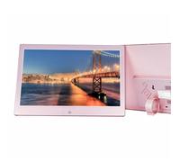 Écran d'affichage numérique 12 Pouces Album électronique Lecteur vidéo et Image pour la publicité Les présentations commerciales(Rose Gold)