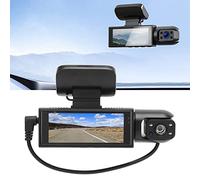 Écran de 3,16 ”Recordier de Conduite de Voiture Avant Recordage Arrière Tableau de Tableau de Bord Car 1080p / 720p Camera HD 32 Go Carte Night Vision 360 ° Wide Angle Parking