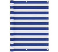 Écran de balcon Blanc et bleu 120x500 cm Tissu Oxford Blanc G