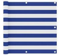 Écran de balcon Blanc et bleu 90x600 cm Tissu Oxford Blanc G