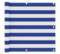 Vidaxl Écran De Balcon Blanc Et Bleu 90x500 Cm Tissu Oxford Blanc