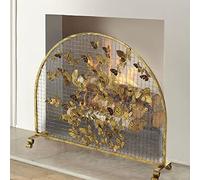 Écran de cheminée arqué Fire Guard | Pare-étincelles avec Maille décorative en Forme de Papillon en métal | Support Robuste en Fer forgé pour la sécurité des Animaux et des crèches | Conception