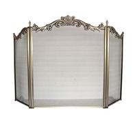 Écran de cheminée en fer forgé à 3 panneaux, solide, sans danger pour bébé, clôture de cheminée, conception de feuilles, pare-étincelles en acier, couverture en maille décorative en métal pour