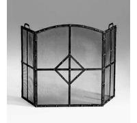 Écran de cheminée ignifuge à 3 panneaux en fer - Grande protection murale décorative pour salon, barrière de sécurité élégante pour le bois et les cheminées à gaz