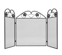 Écran de cheminée - vidaXL - 3 panneaux - Fer - Noir - Pliable