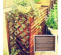 Écran de clôture de climatiseur de fenêtre, clôture de confidentialité pour couverture de climatisation, support de fleurs à persiennes, grille en bois anticorrosion, étanche à l'eau (taille
