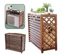 Écran de clôture de climatiseur en bois, couverture de climatisation en bois, présentoir pour plantes extérieures, support de fleurs à persiennes, jardinière approfondie supérieure pour uni