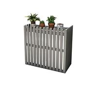 Écran de clôture de climatiseur en bois, couvertures de climatiseur divisées pour unités extérieures, extérieur pour cacher le climatiseur et pour l'intimité extérieure/gris/85X35X84Cm