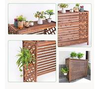 Écran de clôture de climatiseur en bois massif, volets de support de fleurs de climatisation, écran de confidentialité anti-corrosion pour support de plante marron, 4 tailles (taille : 103x44x93cm)