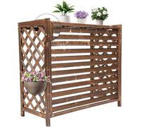 Écran De Clôture De Climatiseur, Support De Climatisation Extérieur en Bois Massif, Couvercles De Radiateur Domestiques pour Cacher Le Climatiseur, Cadre De Panneau De Bois, One Color, 80x32x70cm