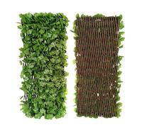 Écran De Clôture De Confidentialité En Lierre Artificiel, Rouleau De Clôture Extensible En Fausse Haie, Écrans En Bois De Plantes Artificielles For La Décoration Du Jardin Du Balcon Extérieur(70cm)