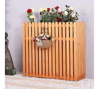 Écran de clôture pour climatiseur extérieur, bouclier en bois massif, support et housse anti-corrosion, protection extérieure élégante pour unités AC, améliore la décoration de la cour
