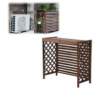 Écran de clôture pour climatiseur extérieur - En bois massif - Installation facile - Coupe-vent - Pompe à chaleur de jardin - Décoration extérieure durable pour unité AC