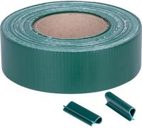 Ecran de clôture Strend Pro EUROSTANDARD, 47,5 mm, L-35 m, ombrageant, vert, couvrant, pour panneaux de clôture, avec 20 clips, 450g/m2, PVC, RAL6005