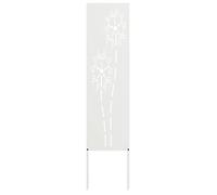 Écran de confidentialité de jardin - vidaXL - 32x140 cm - Blanc - Acier laminé à froid - Finition peinte