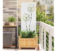 Écran de confidentialité de jardin - VIDAXL - Fretwork - Blanc - Acier finition mate - 50 x 140 cm