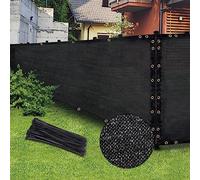 Écran de confidentialité extérieur et toile d'ombrage noir 1,5 m x 15,2 m, autoportant, pour jardin et arrière-cour - mur de confidentialité patio, clôtures et grillages, lamelles