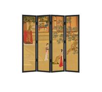 Écran de Confidentialité Intérieur Cloison de séparation rétro for la Maison, Salon, Porche, Couverture d'entrée, décoration Pliable for thé, paravent en Bois Massif