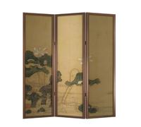 Écran de Confidentialité Intérieur Paravent de Sol rétro, cloison séparation for Salon, Bouclier Mobile Pliable, décoration Chambre à Coucher, paravent en Bois Massif, Lotus