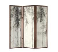 Écran de Confidentialité Intérieur Paravent rétro sur Pied, cloison de séparation, décoration Maison, Salon, Bureau, Mur Fond, Encre Zen, paravent Pliable en Bambou
