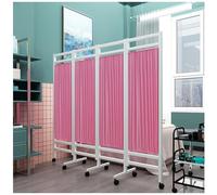 Écran de confidentialité portable à 4 panneaux avec roues, diviseur de salle de pliage polyvalent pour les cliniques, salons de beauté et cabinets médicaux, mur autonome 6.5ft x 5.9ft, séparateur prat