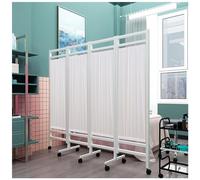 Écran de confidentialité portable à 4 panneaux avec roues, diviseur de salle de pliage polyvalent pour les cliniques, salons de beauté et cabinets médicaux, mur autonome 6.5ft x 5.9ft, séparateur prat