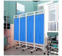 Écran de confidentialité portable à 4 panneaux avec roues, diviseur de salle de pliage polyvalent pour les cliniques, salons de beauté et cabinets médicaux, mur autonome 6.5ft x 5.9ft, séparateur prat