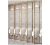 Écran de Confidentialité pour Urinoir Mural, Séparations Murales D'urinoir pour Hommes Montage Mural Cloison de Toilettes, Urinal Separator avec Cadre en Acier Inoxydable/Verre Trempé(C)