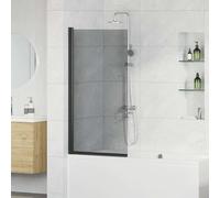 Écran de douche de bain Noir 68 x 130 cm Verre trempé vidaXL