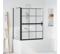 vidaXL Écran de douche de bain Noir et transparent 100 x 67 x 129.5 cm