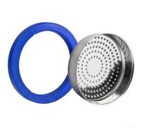 Écran de douche de rechange pour machine à expresso, filtre en acier inoxydable avec joint d'étanchéité en silicone, bleu (A)