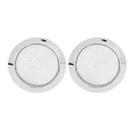 Écran de Guitare à Résonateur 2 Pièces, Couvercle de Trou de Son de Grille de Haut-parleur de Guitare en Métal pour Pièces Dobro (Argent)