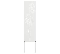 Écran de Jardin Acier Blanc 32 x 140 cm | Claustra Décoratif, Intimité Extérieur, Installation Facile, Résistant aux Intempéries
