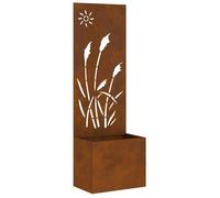 Écran de jardin décoratif - vidaXL - Rouillé - Acier patiné - 50x1 7x140 cm - Poids 10 05 kg - Incrustations décoratives