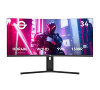 Écran de jeu TITAN ARMY C34A1R 34 pouces,écran incurvé 3440 x 1440 21:9 1500R,taux de rafraîchissement de 165 Hz,99 % sRGB, HDR400,MPRT 1 ms,FreeSync et G-Sync, Game+ Assist,faible luminosité bleue