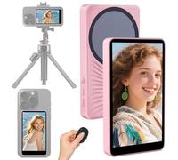Écran de Moniteur Selfie pour Téléphone, 3 Niveaux de Luminosité, Télécommande Bluetooth 4K 60 fps, écran de Caméra Arrière pour Selfie/Vlog/LiveStream TK, Compatible avec iPhone et Android (Rose)