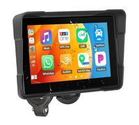 Écran de navigation pour moto CarPlay Android Auto IP67 étanche | ABS 1024x600 IPS Support Guidon USB HDMI Carte TF pour Pluie & Route difficile Motard Tournée Quotidien